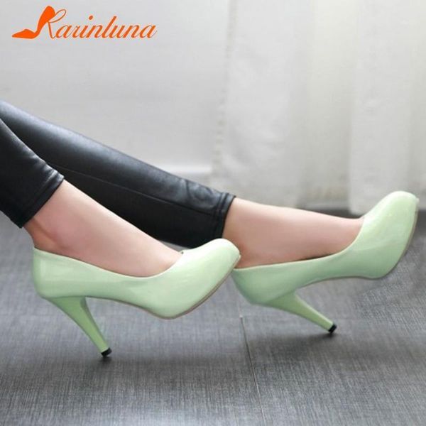 

dress shoes brand large sizes 43 classic elegant high heels platform office lady candy colors slip onwoman pumps footwear1, Black