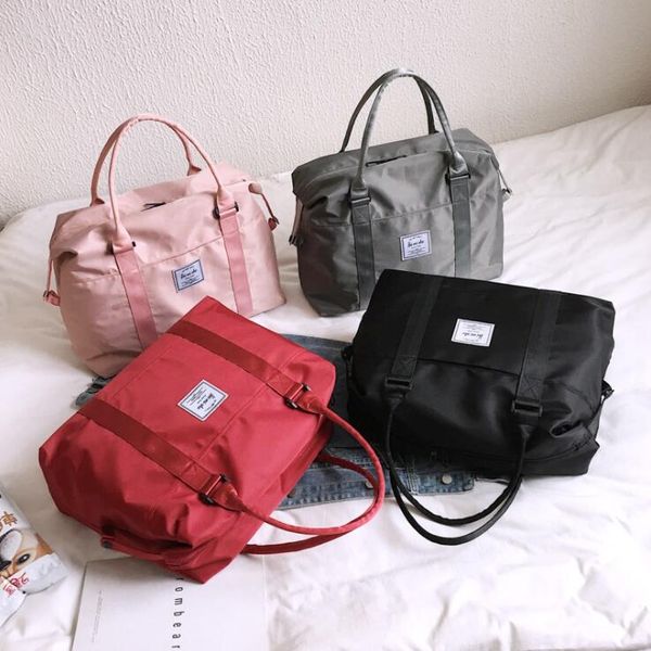 

2019 sports handbag t181 and large duffel capacity sports wear-resistant oxford cloth+canvas men bags women outdoor travel 20-35l unise rxfx