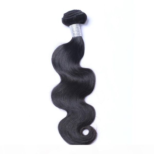 

brazilian virgin human hair body wave unprocessed remy hair weaves double wefts 100g bundle 1bundle lot can be dyed bleached, Black