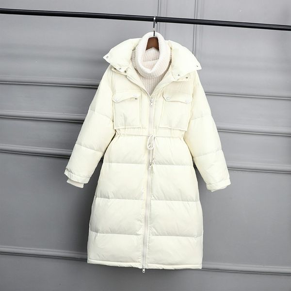 

2021 new winter net 90% white down female black coat snow outwear hf8l