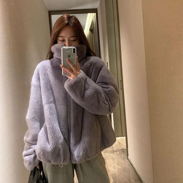 

bella philosophy 2020 faux fur coat female stand collar jacket casual warm soft fake fur overcoat manteau fourrure femme outwear, Black