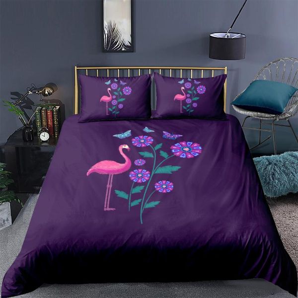 

3d animal design duvet cover set bedding sets quilt covers pillow cases full twin double single size flamingo custom bedclothes