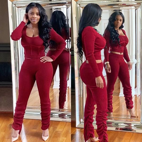 

85ly9276 autumn winter women casual fashion skinny solid sports two piece set and pants tracksuit sweatsuit outfits hot, Gray
