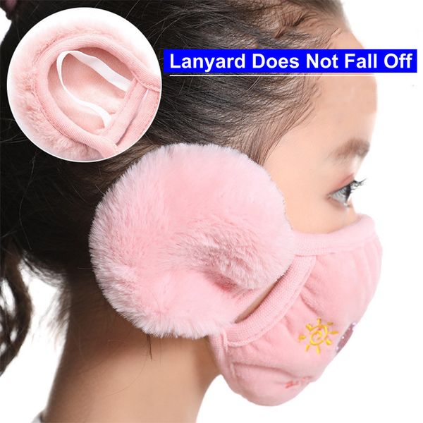 

factory 2020 new designer kid children cartoons winter warm face mask earmuffs muffs outdoor cotton reusable washable co