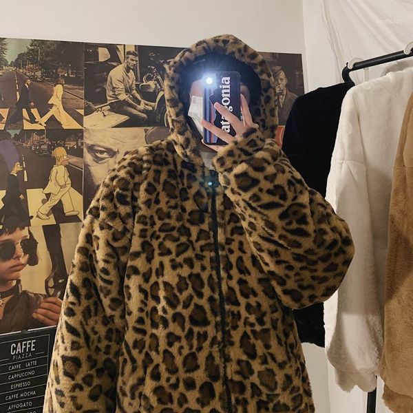 

winter new thickened leopard jacket men warm fashion parka men hooded coat wild man streetwear cotton jacket large size m-5xl1, Black
