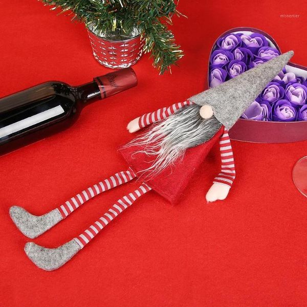 

christmas decorations wine snowman deer bottle decor cover set 2021 xmas santa claus clothes kitchen for year dinner party use1