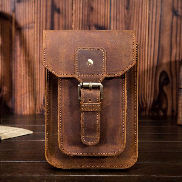 

new men's phone, leather, double fanny, vintage fanny pack, multifunctional cigarette wallet, one fender 2090
