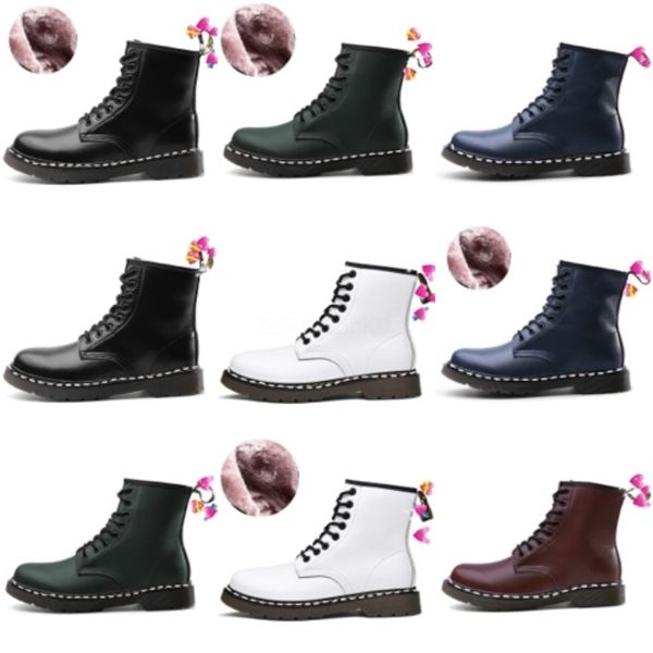 

nice fashion winter shoes woman pink leather boots women platform snow boots lace up flat with fur warm large size 36-52#6463222, Black