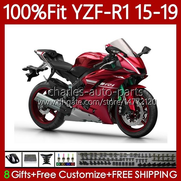 OEM-общеизлияние для Yamaha YZF-R1 YZF R 1 1000CC YZF1000 2015 2016 2017 2018 2019 Bodywork 104no.97 YZF R1 1000 C Metallic Red 15-19 YZF-1000 YZFR1 15 16 17 18 19