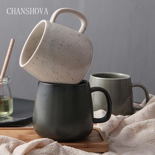 

chanshova 410ml high capacity modern style ceramic cup chinese porcelain coffee handle cup personality milk tea water cup h328 wmtlqz