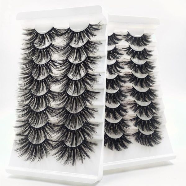 

8pairs 3d faux mink lashes handmade high-quality 25mm lashes natural long dramatic volume eye wholesale 25mm mink
