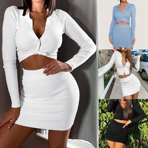 

new autumn lady fashion v-neck button cardigan two piece set1, Gray