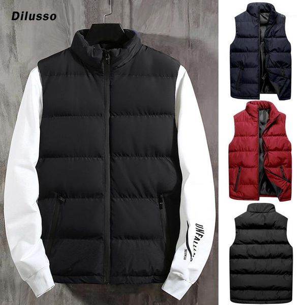 

men casual winter warm hooded jackets zipper sleeveless vest jacket coat outwear inner fleece thick tracksuit parkas coat1, Black;white
