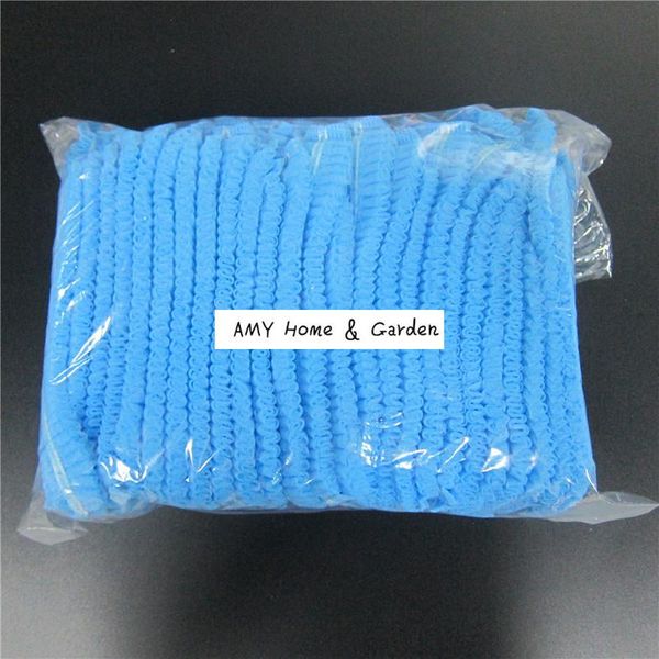 

100pcs double ribbon non woven disposable shower caps pleated dust hat women men bath for spa hair salon beauty accessories h wmtsvm