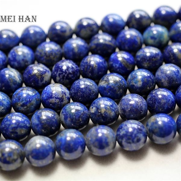 

meihan natural lapis lazuli (2strands/set) 8+-0.2mm & 10-10.5mm smooth round stone beads for jewelry making diy design wholesale 200930, Black
