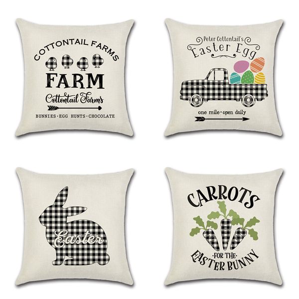 

rabbit easter eggs truck carrot cushion cover lattice throw pillow cover nordic room decoration for home car sofa