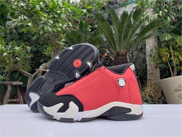 

2020 authentic 14 og high gym red men basketball shoes gym red black white 14s 487471 -006 outdoor