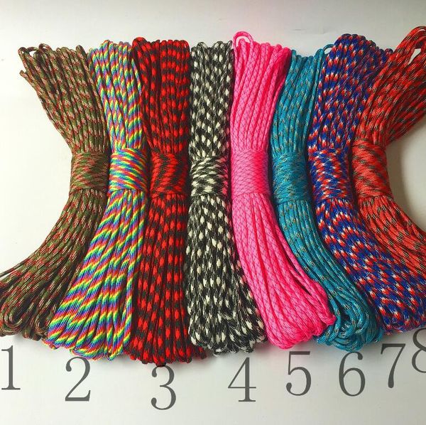 

7 cores 7 cores umbrella rope 31 meters 100 feet 4mm outdoor braided bracelet rope safety rope 200 colors