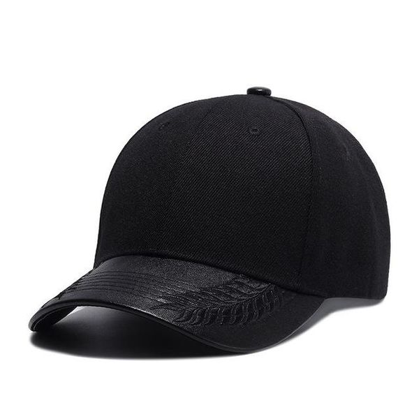 

summer hats for women black baseball cap men pu leather brim bone snapback hip hop cap for men casquette, Blue;gray