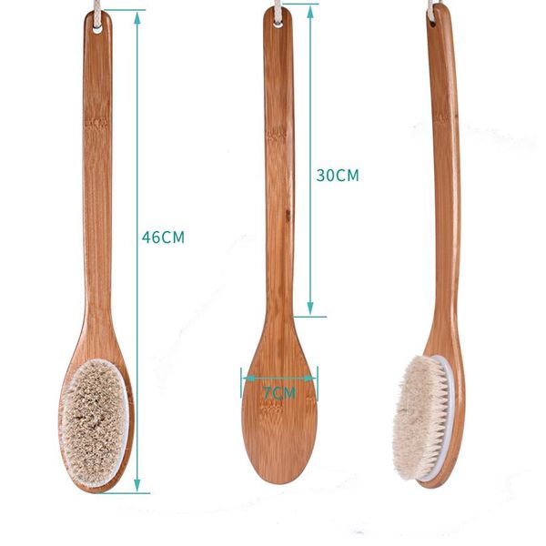 

treesmile натуральная щетина ванна кисти спа женщина мужчина уход за кожей сухая щетка для тела отшелушивающий деревянный массаж тела душ ще