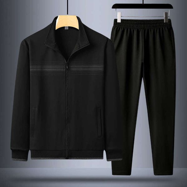 

spring 2020 middle aged elderly sportswear and autumn new leisure suit men's two piece large sweater, Gray