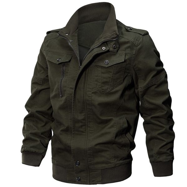 

2019 winter outdoor mens cotton military jacket army pilot bomber jacket solid color tactical coat hiking camping coat m~6xl q1208, Black;brown