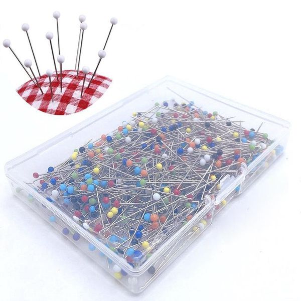 

500pcs box of bead head needles pearl head needles for jewlery making diy needlework colored bead need jlluxa