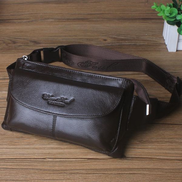 

genuine leather waist bags for man fanny pack coin purse belt bag small phone pouch wallet bags male travel casual chest bag