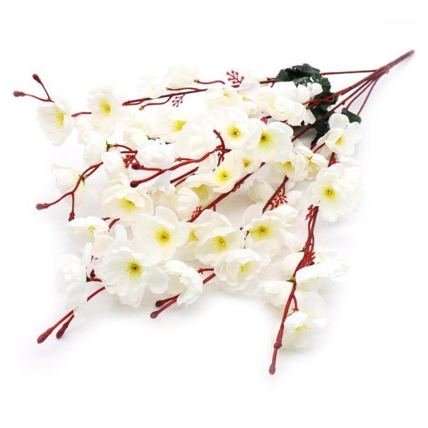 

decorative flowers & wreaths 7 heads/set simulated peach flower artificial cherry blossoms plum home wedding party decoration supplies1