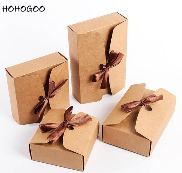 

hohogoo 30 шт. / лот лук узлы крафт-коробки коричневый черный детский душ валентина день святого валентина подарок свадьба подготовка pa sqc