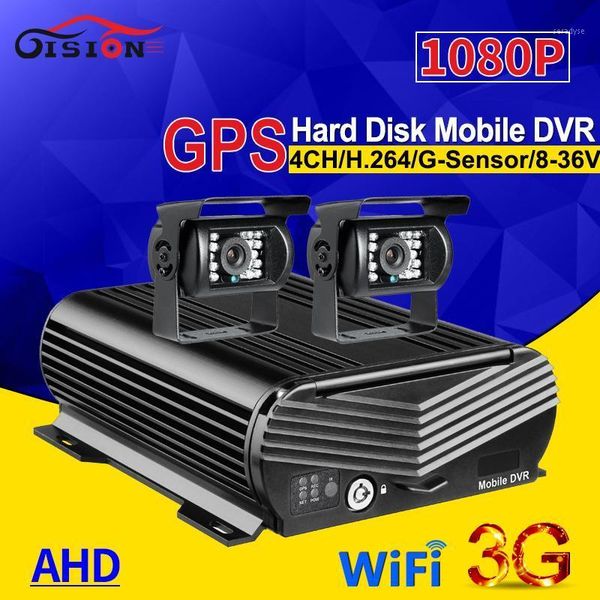 

wireless camera kits hdd hard disk 4ch 1080p ahd car mobile dvr with 3g gps wifi function +2 x rear view parking cameras+500gb cmsv6