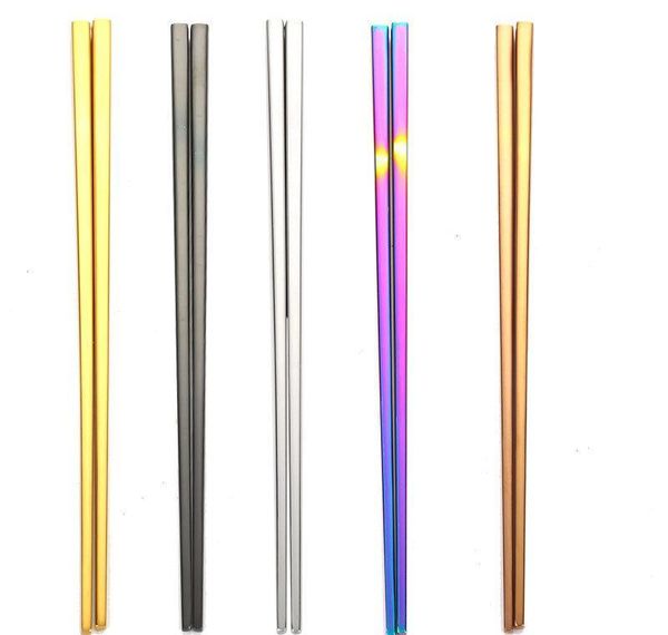 

plating chopsticks wholesale steel gold quality stainless black chopsticks square rainbow 304 good colorful vacuum wmtuj xhlight