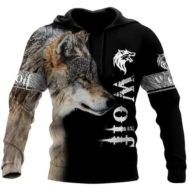 

3D All Over Printed hoodie wolf Camouflage Hoodi Men Women Fashion et Casual loose Long Sve Sweatshirt black Pullover, Black;brown