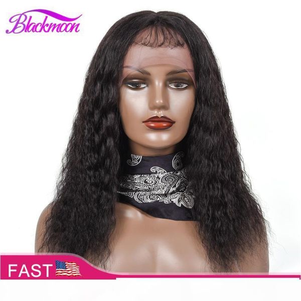 

brazilian lace part wigs kinky water 13x1 hairline t part lace human hair wig for black women with baby hair natural color remy, Black;brown