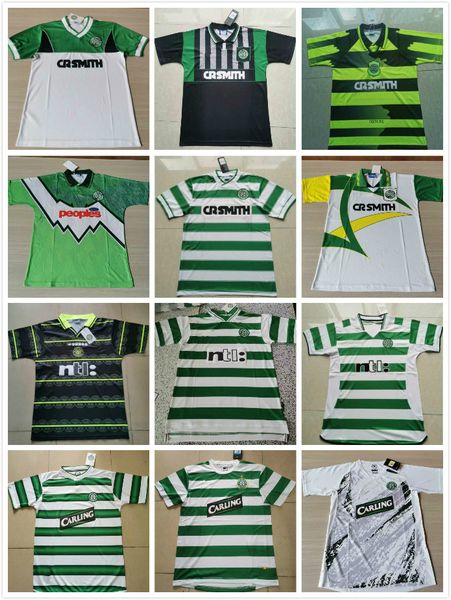 

82 86 06 08 celtic retro soccer jerseys 1991 1992 1998 1999 football shirts larsson classic vintage sutton 1995 1997 football kits top, Black;yellow