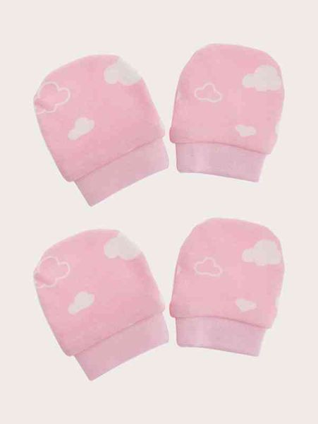 

2pairs baby cloud print gloves she, Yellow