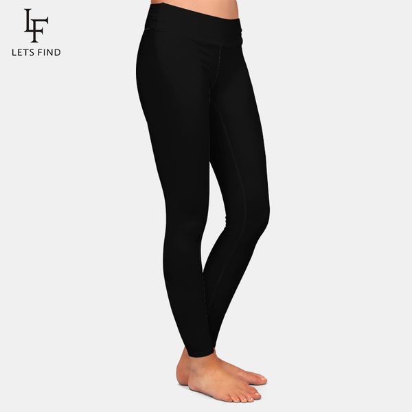 

letsfind new arrival women plus size leggings solid black high waist comfortable breathe y fitness stretch leggings 201203