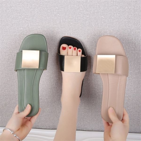 

women fashion slippers soft bottom summer flat shoes woman outdoor slides open toe slip on ladies beach sandals sh043002 y200423, Black