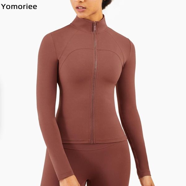 

yoga top sports куртка zipper фитнес-тренажер тренажерный зал женщины длинные рукава бегущие сплошные цветовые ракиты эластичные рубашки yom, White;red