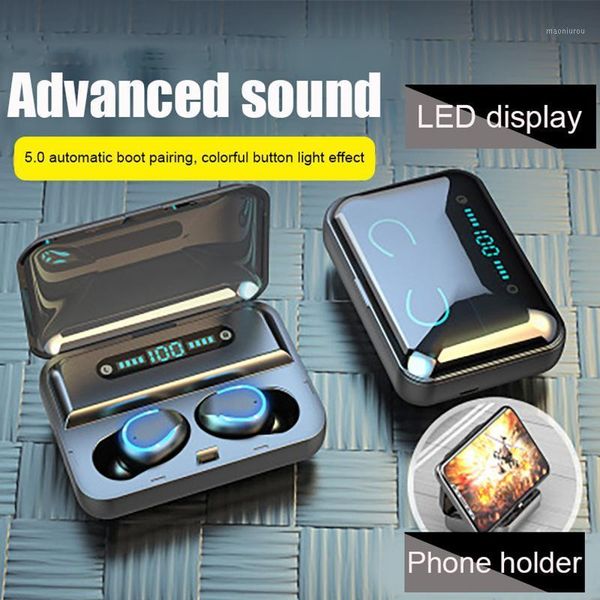 

wireless earphones headphones bluetooth tws f9-5 earphone 8d touch headset power bank earbuds sport earbuds earphones with mic1