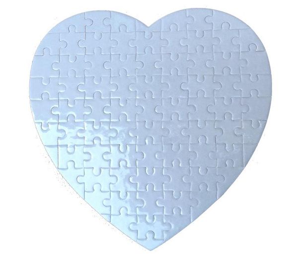 Warmhome6 Sublimation leeres Herz Puzzles DIY Puzzle Papier Produkte Herzen Liebesform Transfer Druckrohlinge Verbrauchsmaterialien Kinderspielzeug