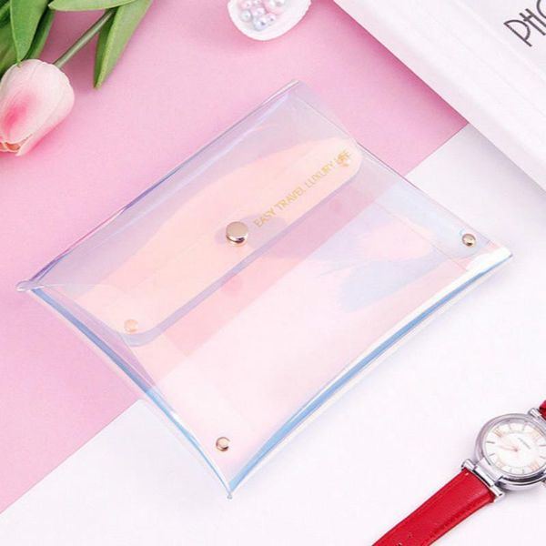 

cosmetic bags & cases multifunctional waterproof pvc transparent bag fashion holographic flash women's makeupup bag1