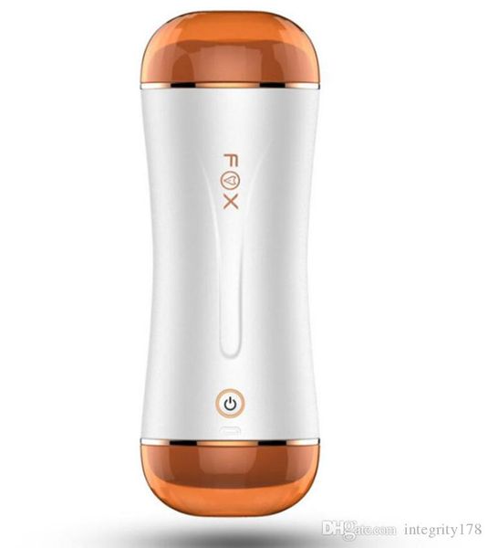 Automatische Dual-Channel-Vibration erwachsener männlicher Masturbationsbecher Realistische Taschenmuschi Vagina Oralsex Sexspielzeug für Männer