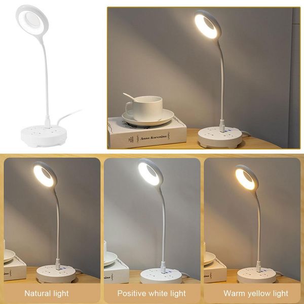 

usb rechargeable led desk lamp flexible touch dimming table lamp clip on lamp for book bed and computer 3 color modes dropshippi bbyrnl