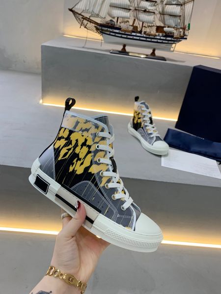 

40% discountlimited edition custom printed canvas shoes fashion versatile high and low shoes with original packaging, Black
