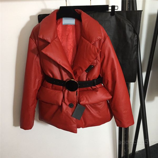 

women's leather & faux 100% sheepskin classic down jacket women splicing coats waist buckle belt overcoat with dust bag j67t, Black