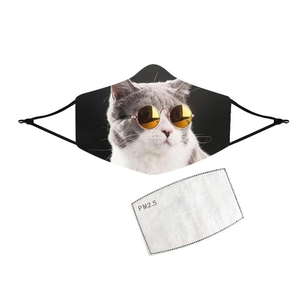 

1шт pet cat printing взрослых unisex дышащий многоцелевой лица защитная крышка многоразового ветрозащитный маска mondkapjes / 28 bbyblg