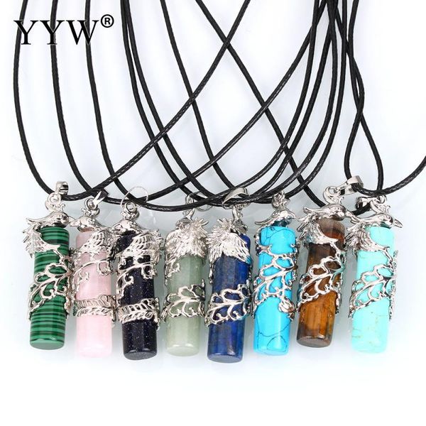 

pendant necklaces pendant&necklace vintage silver plated phoenix charm animal leather choker necklace natural gem stone quartz