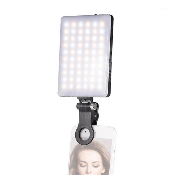 

flash heads mini clip-on cell phone led light 3200k/5600k bi-color temperature dimmable built-in rechargeable battery for selfie ring light1