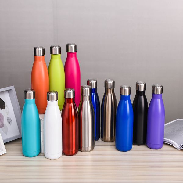 

stainless steel cola shaped bottle vacuum cup insulated tumbler sport travel cups creative coke bowling water bottles dhb2307